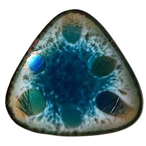 Modernist Hogan-Bolas Enameled Copper Pin Brooch